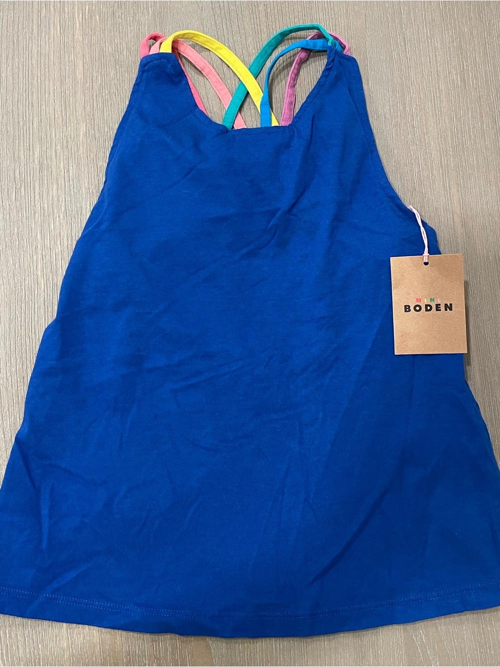 NWT Mini Boden rainbow strap tank top - 7/8